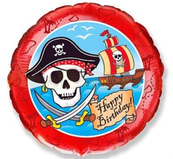 Fóliový balón 45 cm Pirát Všetko najlepšie k narodeninám - Flexmetal
