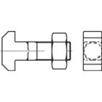 Skrutka s T hlavou a štvorhranom TOOLCRAFT, DIN 186, M12, 120 mm, 10 ks