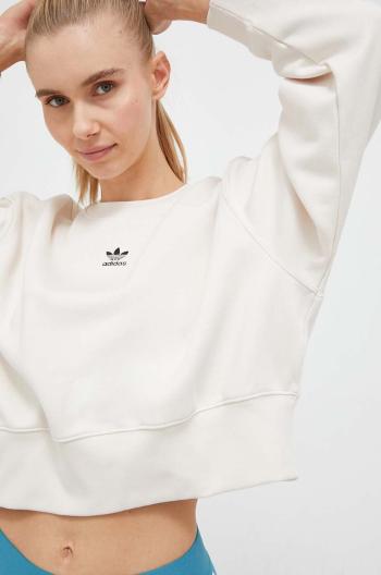 Mikina adidas Originals dámska, béžová farba, jednofarebná