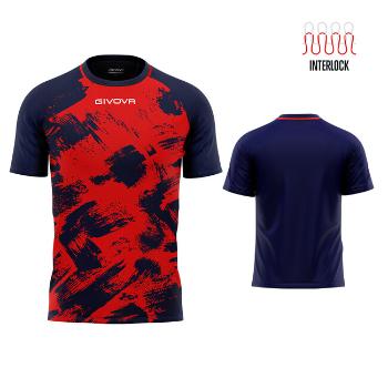 SHIRT ART INTERLOCK M/C ROSSO/BLU Tg. 3XL