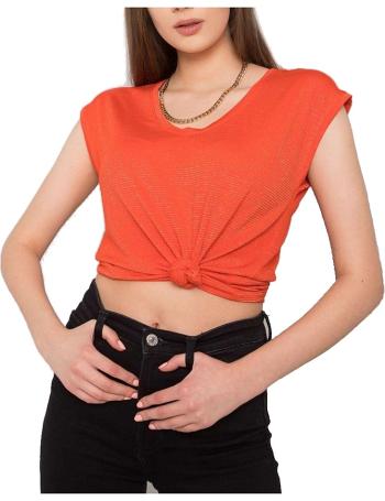 Oranžové dámske tričko s krátkym rukávom vel. M