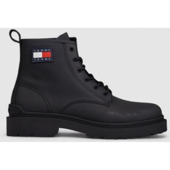 Tommy Hilfiger  TJM LEATHER LACE EM0EM01447  Polokozačky Čierna