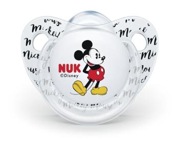 NUK Cumlík Mickey, silikón,V1 (6-18m.) - biely