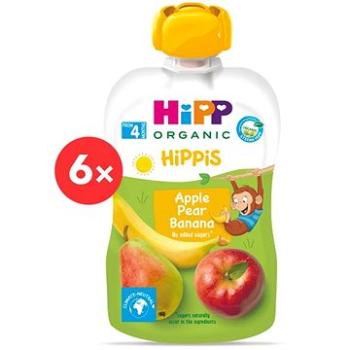 HiPP BIO 100 % ovocie Jablko-Hruška-Banán od uk. 4. mesiaca, 6× 100 g (9062300440918)