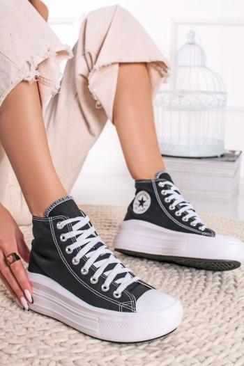 Čierne vysoké tenisky na platforme Chuck Taylor All Star Move Hi