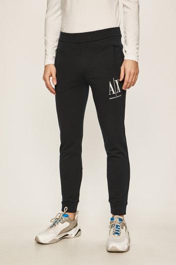 Nohavice Armani Exchange pánske, tmavomodrá farba, jednofarebné
