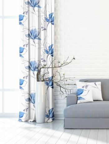 Forbyt, Záves dekoračný, OXY Magnolie 150 cm, modrý