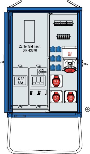 AS Schwabe  elektrický rozvádzač na stavbu 61832 400 V 80 A