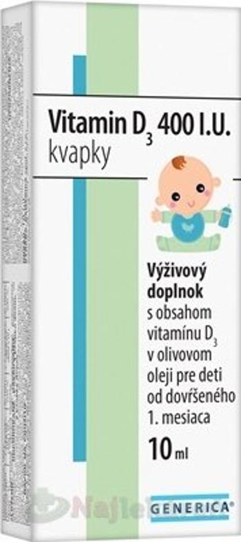 Generica Vitamin D3 400 I.U. kvapky 10 ml