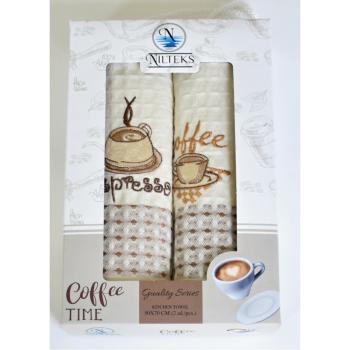 Darčekové balenie 2 ks bavlnených utierok, Espresso a Coffee, 50 x 70 cm