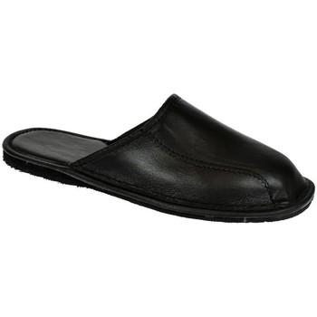 Actonic  Papuče Pánske luxusné kožené čierne papuče OTO  Čierna