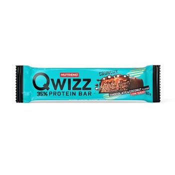 Nutrend QWIZZ Protein Bar 60 g, čokoláda + kokos (VM-064-60-ČKO)