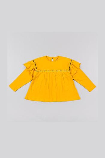 Detské tričko s dlhým rukávom zippy žltá farba,