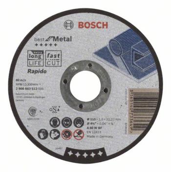 Bosch Accessories 2608603512 2608603512 rezný kotúč rovný  115 mm 22.23 mm 1 ks