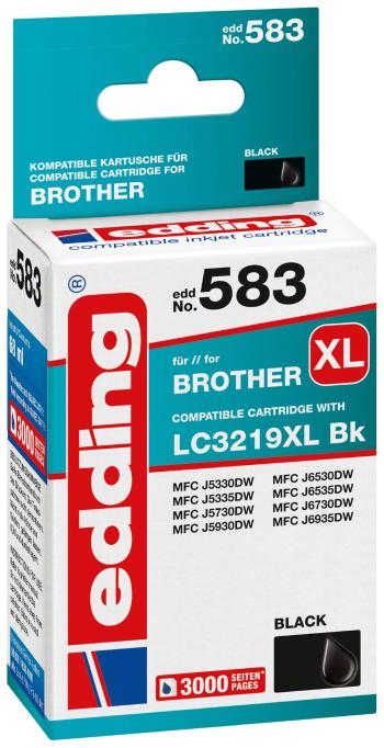 Edding Ink cartridge náhradný Brother LC3219XL Bk kompatibilná Single čierna EDD-583 18-583