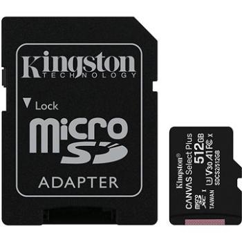 Kingston Canvas Select Plus micro SDXC 512GB Class 10 UHS-I + SD adaptér (SDCS2/512GB)