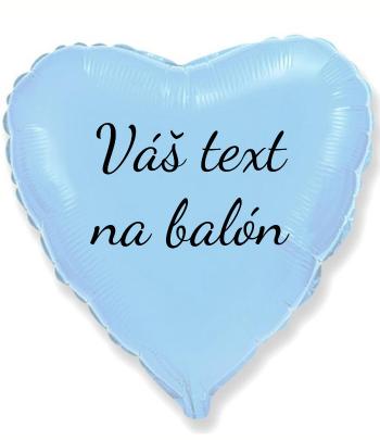 Fóliový balón s textom - Svetlomodré srdce 45 cm