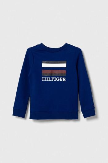 Detská mikina Tommy Hilfiger tmavomodrá farba, s potlačou