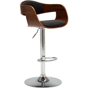 Barová stolička sivá ohýbané drevo a textil, 283119