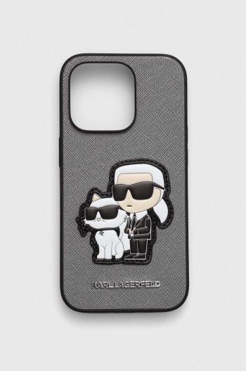 Puzdro na mobil Karl Lagerfeld iPhone 14 Pro 6.1" strieborná farba