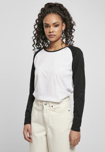 Urban Classics Ladies Contrast Raglan Longsleeve white/black - XL