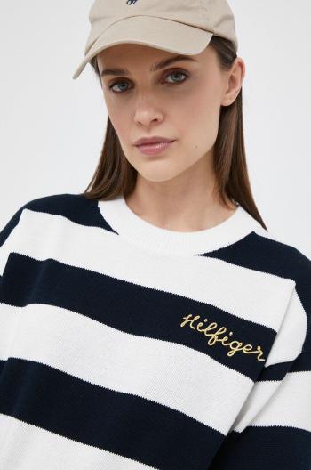 Bavlnený sveter Tommy Hilfiger béžová farba, tenký