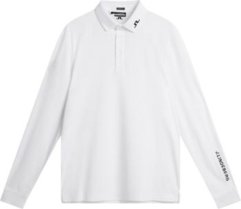 J.Lindeberg Tour Tech Mens Long Sleeve White L Polo košeľa