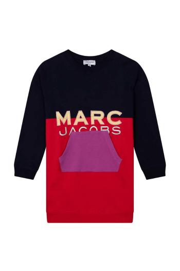 Dievčenské bavlnené šaty Marc Jacobs červená farba, mini, rovný strih