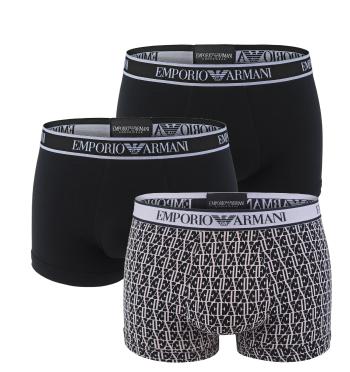 EMPORIO ARMANI - boxerky 3PACK stretch cotton fashion lavender logo combo colore - limited edition-M (81-85 cm)