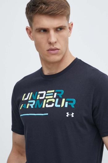 Tričko Under Armour pánsky, čierna farba, s potlačou