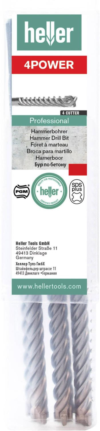 Heller 4Power 29394 5 tvrdý kov kladivový vrták  6 mm Celková dĺžka 160 mm SDS plus 4 ks