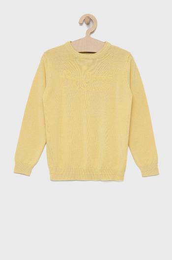 Detský bavlnený sveter Pepe Jeans žltá farba, tenký