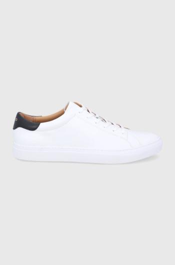 Kožená obuv Polo Ralph Lauren biela farba