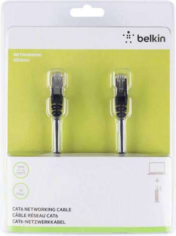 Belkin A3L981BT15MBKHS RJ45 sieťové káble, prepojovacie káble CAT 6 S/FTP 15.00 m čierna s ochranou 1 ks