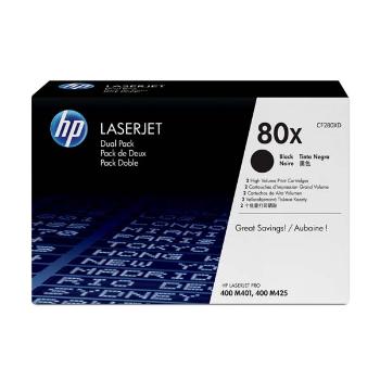 HP originál toner CF280XD, black, 6900str., HP 80X, HP LaserJet+, N, dual pack, 2000g, O