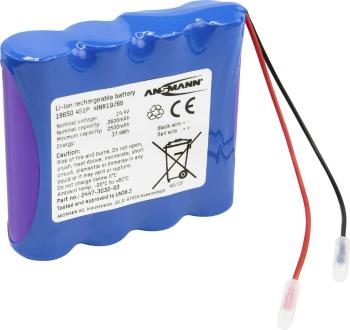 Ansmann 4S1P akupack - sada nabíjacích batérií 4x 18650 s káblom Li-Ion akumulátor 14.4 V 2600 mAh