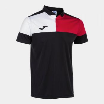 CREW V SHORT SLEEVE POLO BLACK RED WHITE M