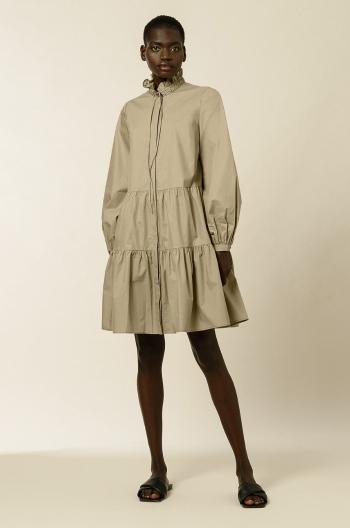 Šaty Ivy & Oak TBA béžová farba, mini, áčkový strih