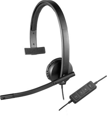 Logitech H570e headset k PC s USB káblový cez uši čierna
