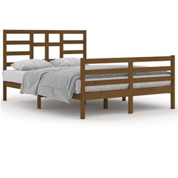 Rám postele medovo hnedý masívne drevo 140 × 200 cm, 3105863