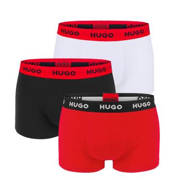 HUGO - boxerky 3PACK cotton stretch black, red, white - limitovaná fashion edícia (HUGO BOSS)-L (90-98 cm)