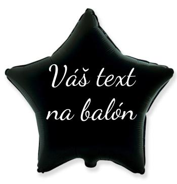 Fóliový balón s textom - Čierna hviezda 45 cm