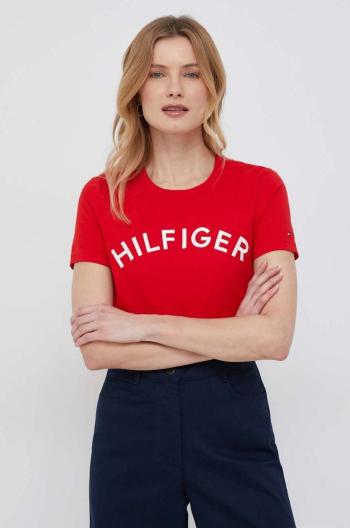 Bavlnené tričko Tommy Hilfiger červená farba