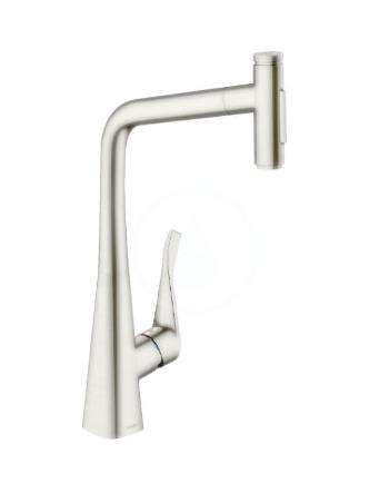 HANSGROHE HANSGROHE - M71 Drezová batéria Metris Select s výsuvnou spŕškou, vzhľad nerezový 73820800