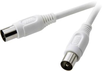 SpeaKa Professional anténny prepojovací kábel [1x anténna zástrčka 75 Ω - 1x anténna zásuvka 75 Ω] 5.00 m 75 dB  biela