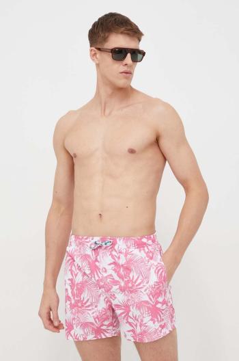 Plavkové šortky Pepe Jeans HIBISCUS SWIMSHORT ružová farba, PMB10390