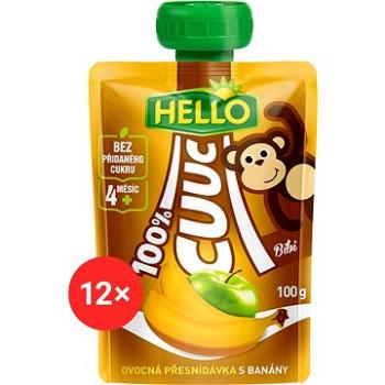 HELLO CUUC 100% ovocná kapsička s banánmi 12× 100 g (8590014639188)