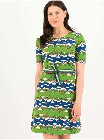Modro-zelené dámske vzorované šaty Blutsgeschwister