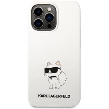 Karl Lagerfeld Liquid Silicone Choupette NFT Zadný Kryt na iPhone 13 Pro Max White (KLHCP13XSNCHBCH)