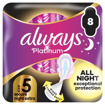 ALWAYS Platinum secure Night extra hygienické vložky s krídelkami 8 ks